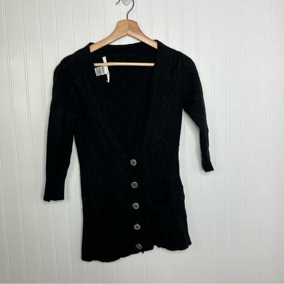 diane von furstenberg Sweater Cardigan Black Small 100% Cashmere - Picture 1 of 6